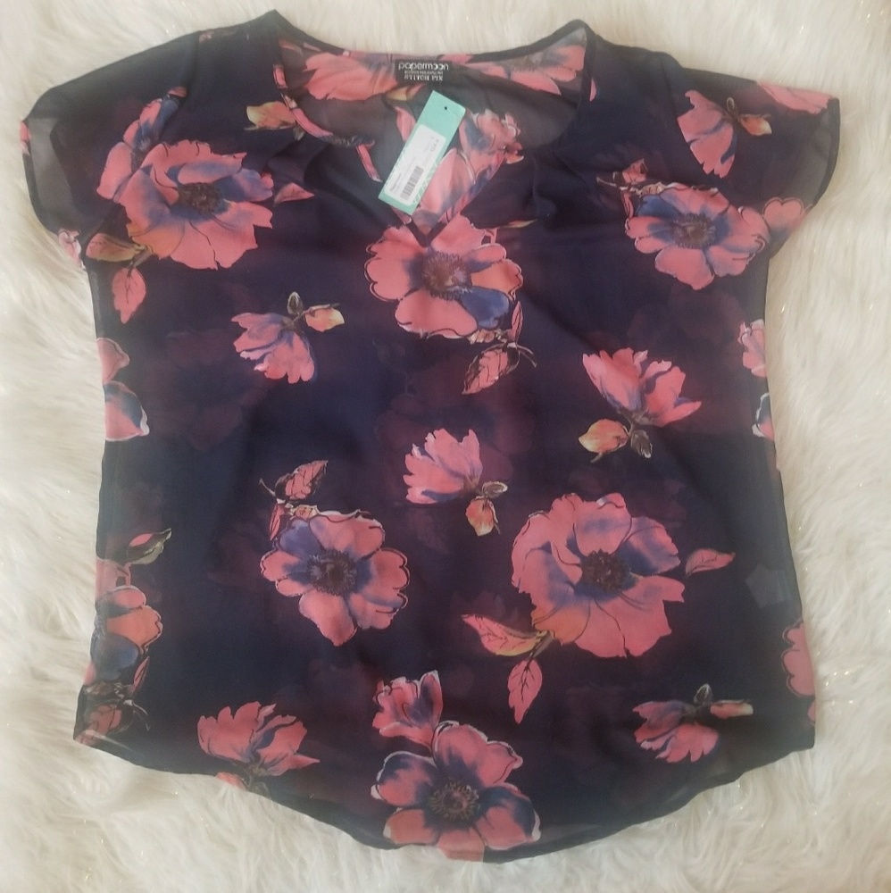 Papermoon Holleen Keyhole Blouse Sz L